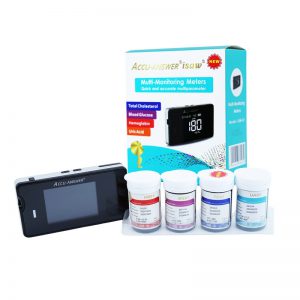 4-in-1 Blood Analyzer – Glucose, Uric Acid, Hemoglobin & Cholesterol Meter