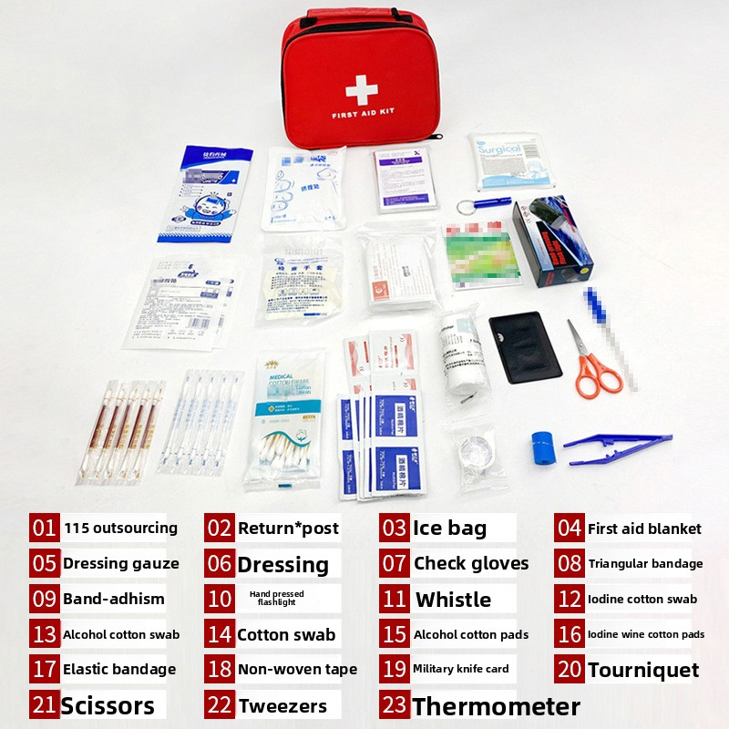 Emergency survival kit  portable first aid & rescue bag for travel car & outdoors 1