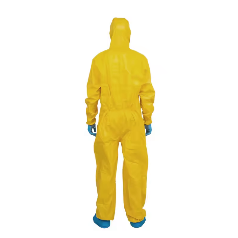Nonwoven pppe protective coverall waterproof isolation suit with hood medroce Nonwoven pppe protective coverall waterproof isolation suit with hood