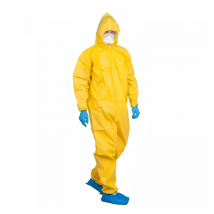 Nonwoven pppe protective coverall  waterproof isolation suit with hood2