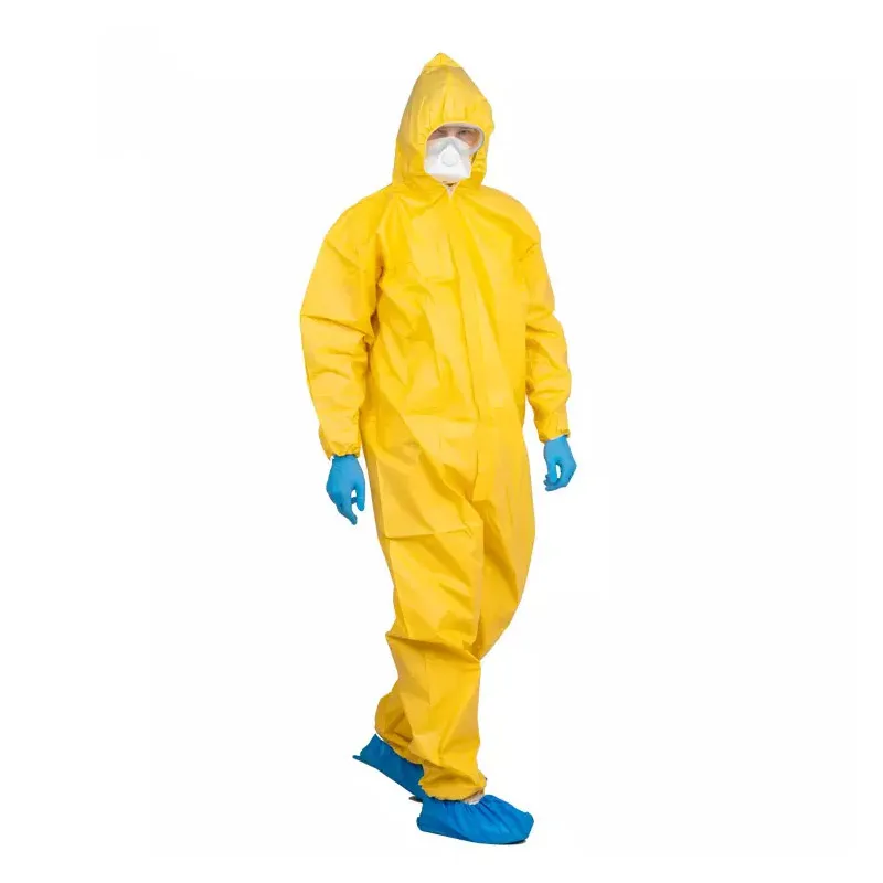 Nonwoven pppe protective coverall waterproof isolation suit with hood2 medroce Nonwoven pppe protective coverall waterproof isolation suit with hood2